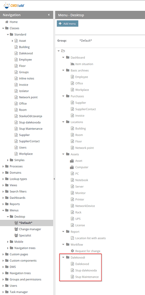 How to create Desktop Menu? - Configurations - CMDBuild Forum